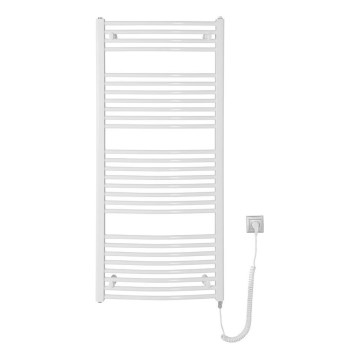Aqualine - Radiator electric de baie ORBIT-E, 600 W, 132 x 60 cm, alb, rotund