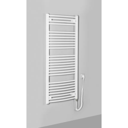 Aqualine - Radiator electric de baie ORBIT-E, 600 W, 132 x 60 cm, alb, rotund