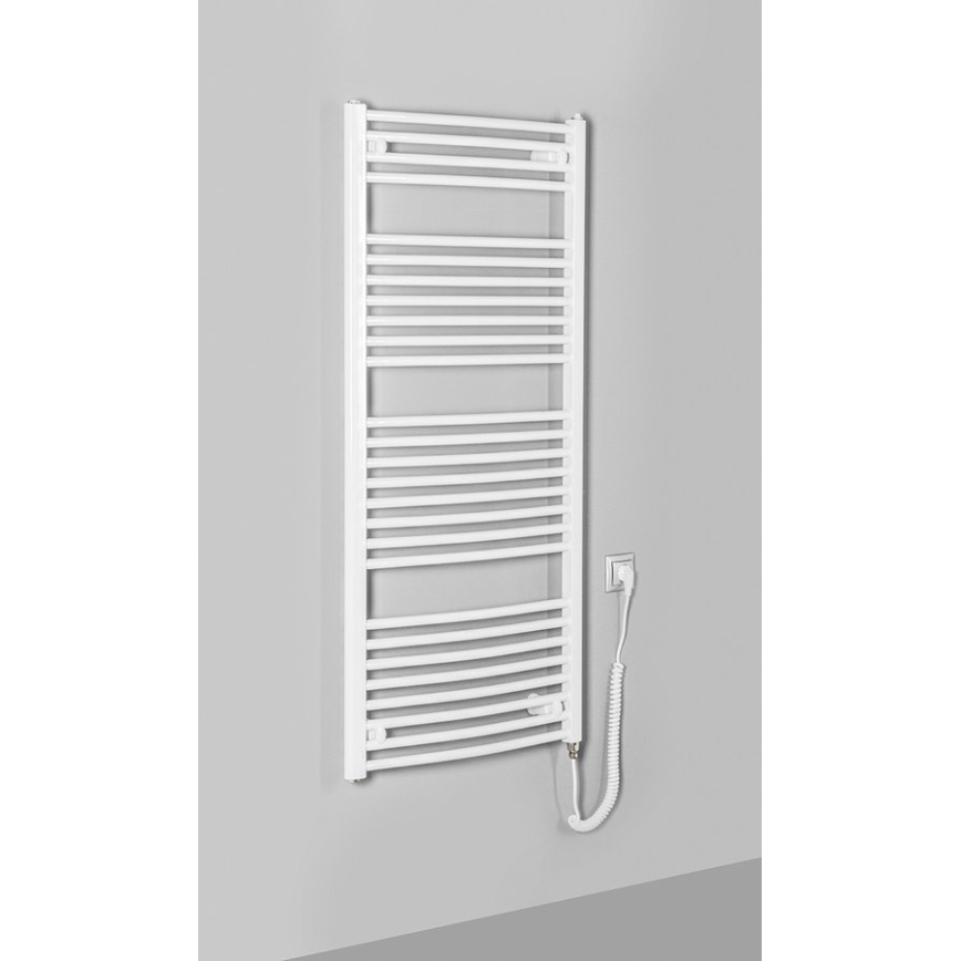 Aqualine - Radiator electric de baie ORBIT-E, 600 W, 132 x 60 cm, alb, rotund