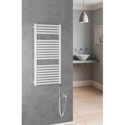 Aqualine - radiator electric pentru baie TONDI-E 300W/230V 97 cm alb drept