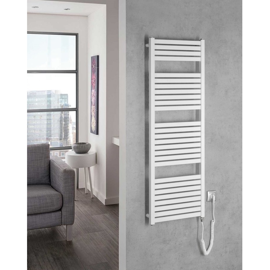 Aqualine - Radiator electric de baie TONDI-E 500 W 133 x 45 cm alb
