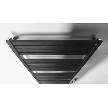 Aqualine - Radiator electric de baie TONDI-E 800 W 169 x 60 cm, negru mat