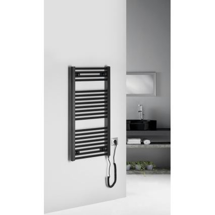 Aqualine - Radiator electric pentru baie DIRECT-E 300W 96x45 cm negru mat