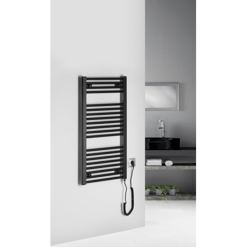 Aqualine - Radiator electric pentru baie DIRECT-E 300W 96x45 cm negru mat