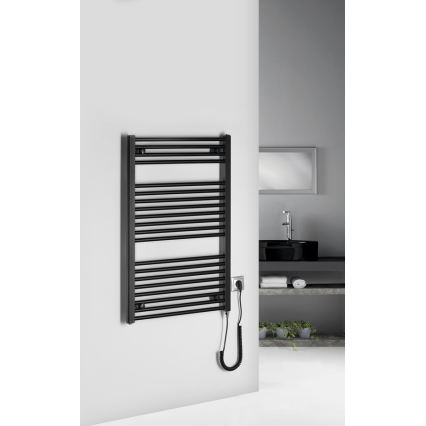 Aqualine - Radiator electric pentru baie DIRECT-E 400W 96x60 cm negru mat
