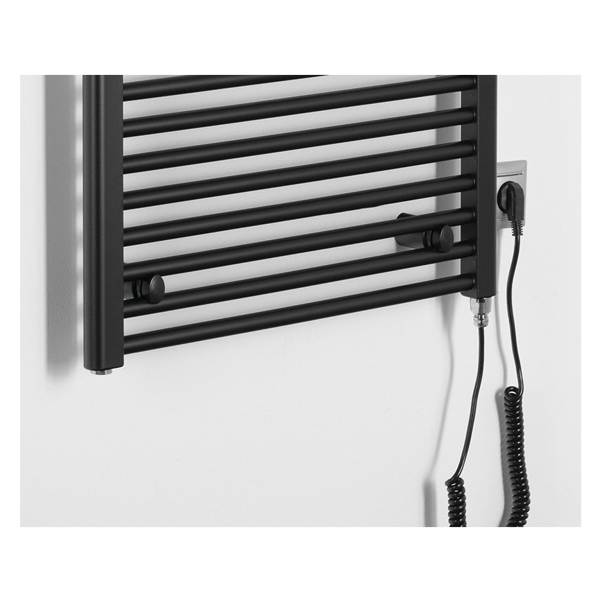 Aqualine - Radiator electric pentru baie DIRECT-E, 600 W, 132 x 60 cm, negru mat