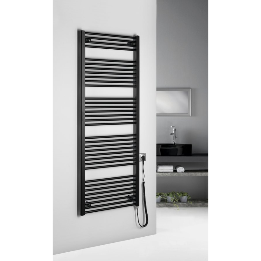 Aqualine - Radiator electric pentru baie DIRECT-E, 800 W, 168 x 60 cm, negru mat