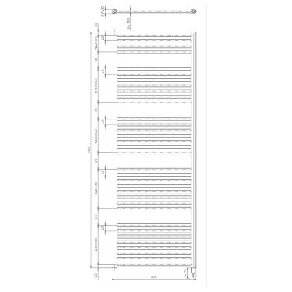 Aqualine - Radiator electric pentru baie DIRECT-E, 800 W, 168 x 60 cm, negru mat