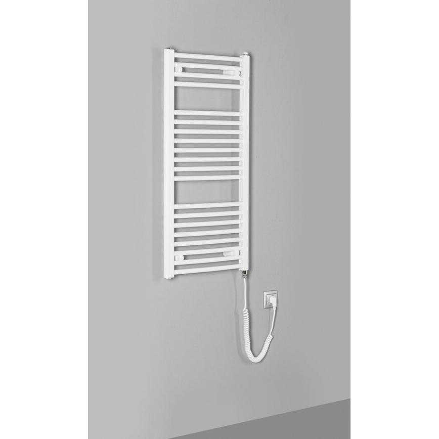 Aqualine - Radiator electric pentru baie ORBIT-E, 300 W, 96 x 45 cm, alb, rotund
