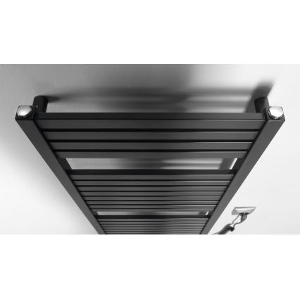 Aqualine - Radiator electric pentru baie TONDI-E, 300 W, 97 x 45 cm, negru mat