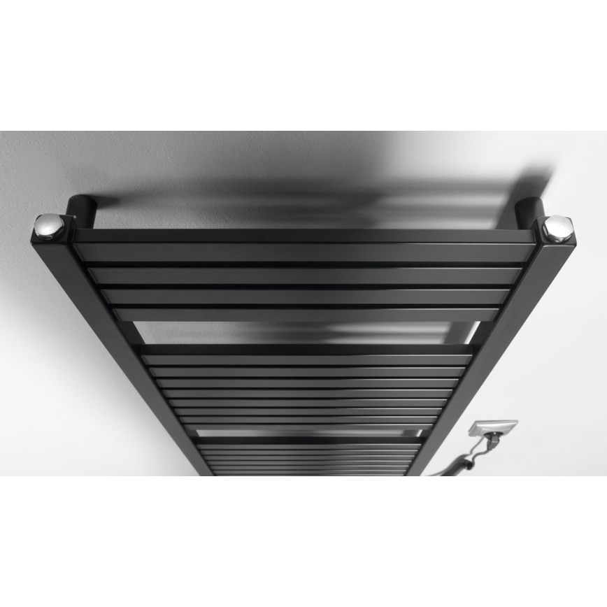 Aqualine - Radiator electric pentru baie TONDI-E, 300 W, 97 x 45 cm, negru mat