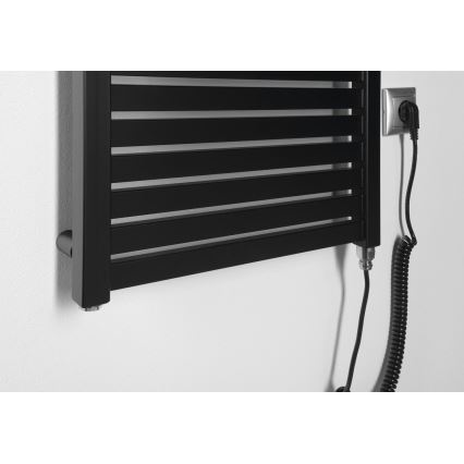 Aqualine - Radiator electric pentru baie TONDI-E, 300 W, 97 x 45 cm, negru mat