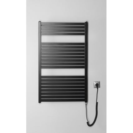Aqualine - Radiator electric pentru baie TONDI-E, 400 W, 97 x 60 cm, negru mat