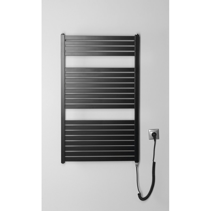 Aqualine - Radiator electric pentru baie TONDI-E, 400 W, 97 x 60 cm, negru mat