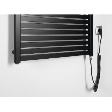 Aqualine - Radiator electric pentru baie TONDI-E, 400 W, 97 x 60 cm, negru mat