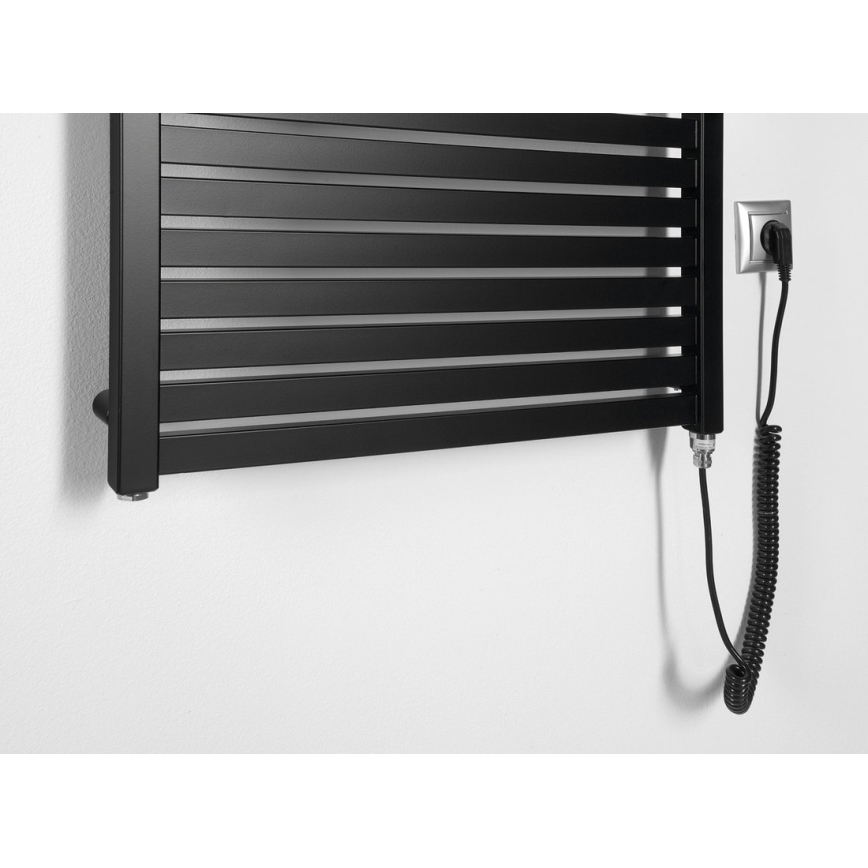 Aqualine - Radiator electric pentru baie TONDI-E, 400 W, 97 x 60 cm, negru mat