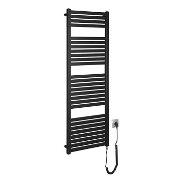 Aqualine - Radiator electric pentru baie TONDI-E, 500 W, 133 x 45 cm, negru mat
