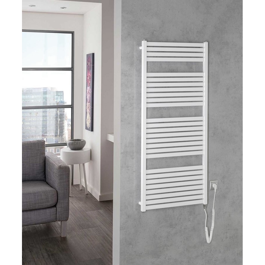 Aqualine - Radiator electric pentru baie TONDI-E 600 W, 133 x 60 cm, alb