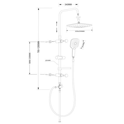 Aqualine - Set de duș KERA crom lucios