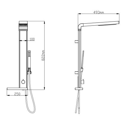 Aqualine - Set de duș ROME crom lucios