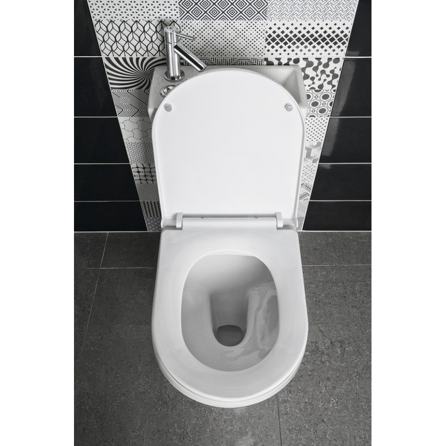 Aqualine - WC combinat cu lavoar HYGIE ceramică/albă