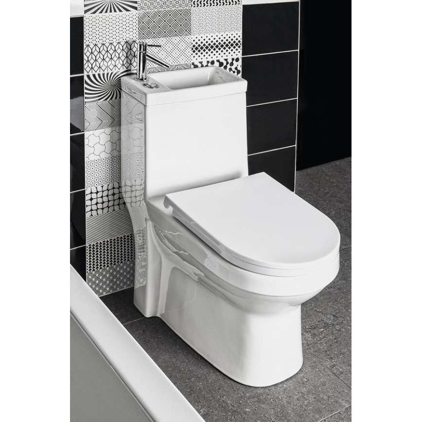 Aqualine - WC combinat cu lavoar HYGIE ceramică/albă