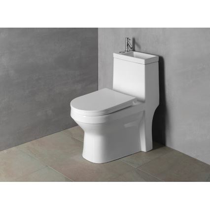 Aqualine - WC combinat cu lavoar HYGIE ceramică/albă