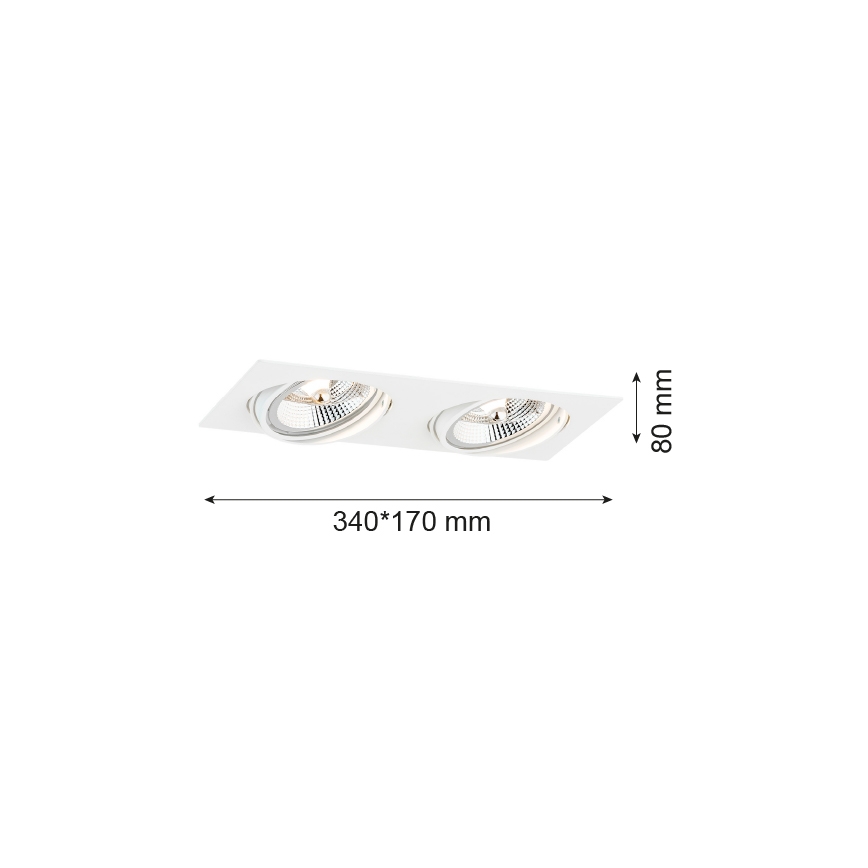 Argon 1046 - Plafonier OLIMP 2xGU10-AR111/12W/230V alb