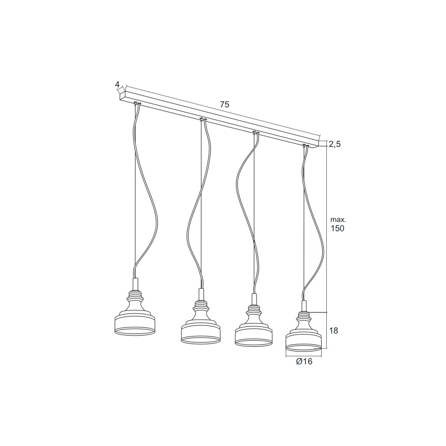 Argon 1650 - Lustră LED pe cablu TULUZA 4xLED/5W/230V