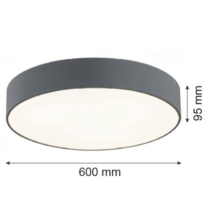 Argon 2083 - Plafonieră DARLING 5xE27/15W/230V diametru 60 cm gri