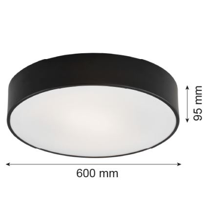 Argon 2084 - Plafonier DARLING 5xE27/15W/230V diametru 60 cm negru