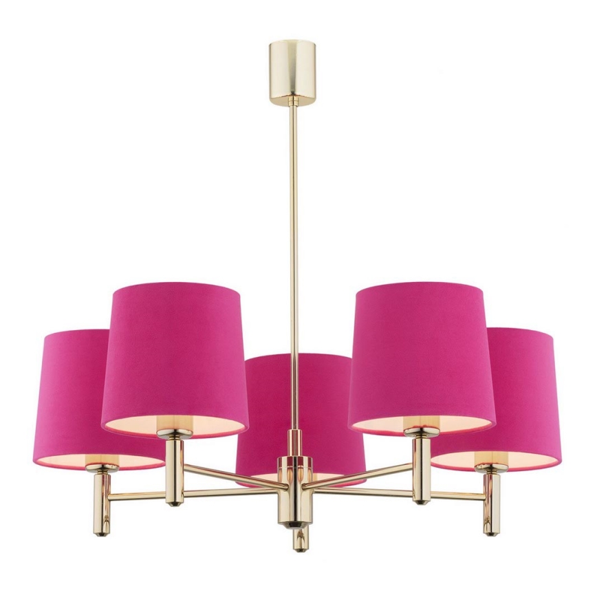 Argon 2089 - Candelabru pe tijă PONTE 5xE27/15W/230V alama/roz