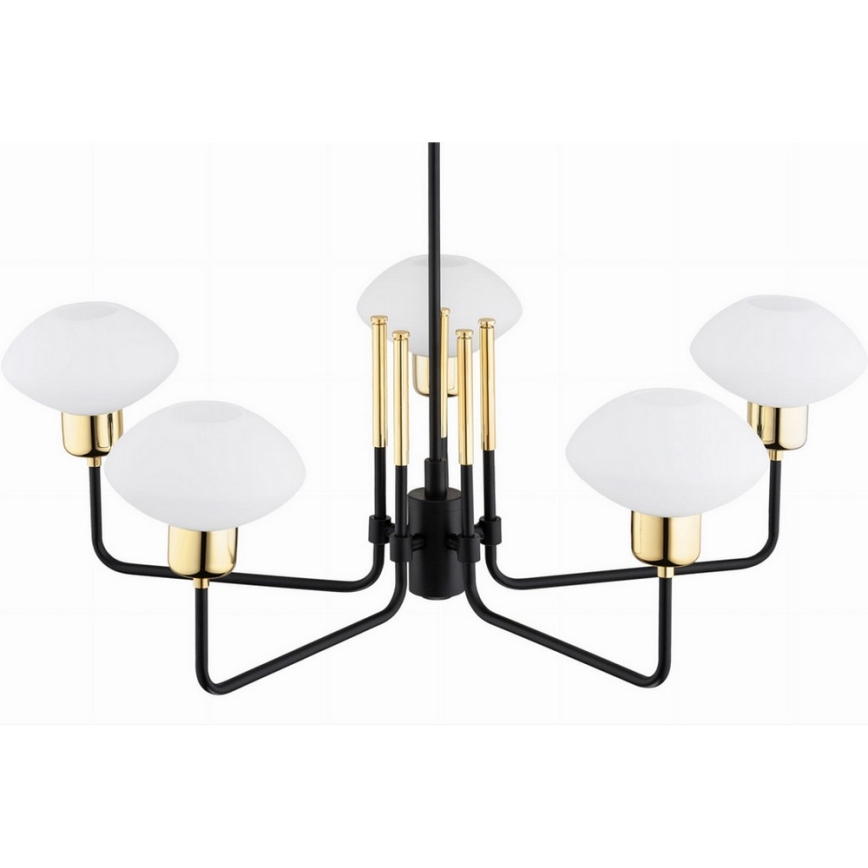Argon 2128 - Candelabru pe tijă RAVELLO 5xE14/15W/230V negru/auriu