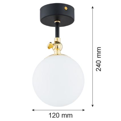 Argon 4003 - Plafonieră aplicată pentru baie LATINA 1xE14/7W/230V IP44 negru/alamă
