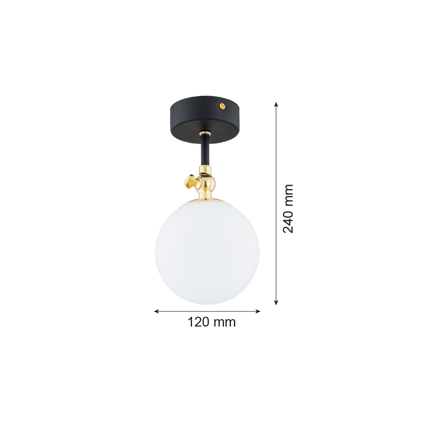 Argon 4003 - Plafonieră aplicată pentru baie LATINA 1xE14/7W/230V IP44 negru/alamă