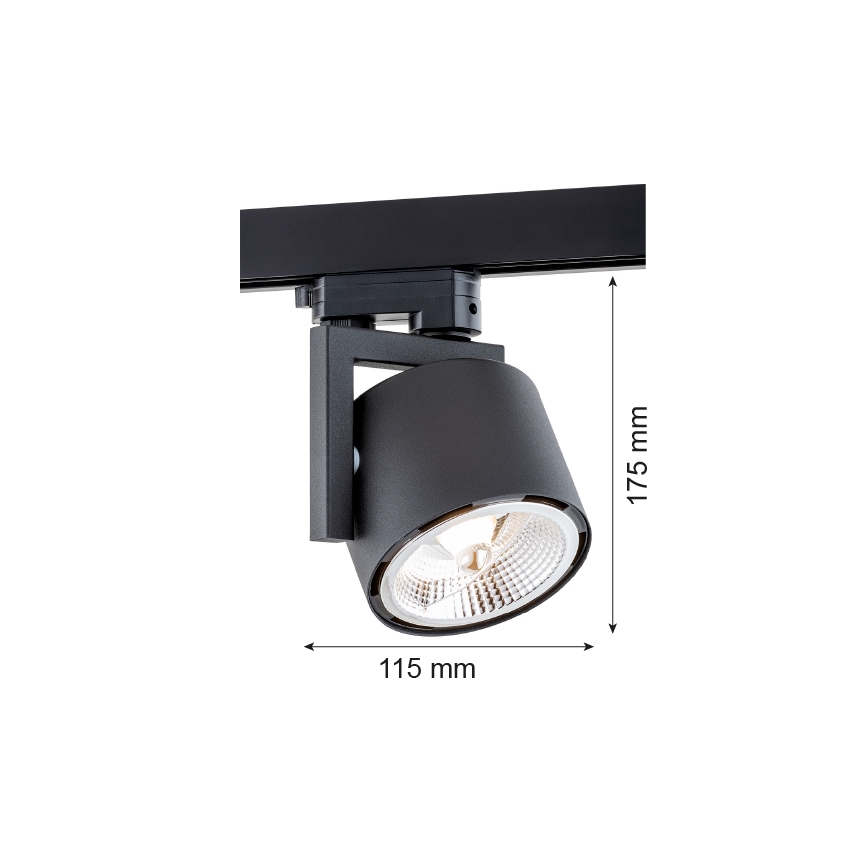 Argon 4751 - Spot LED pentru sistemul de șine ALTO 1xGU10-AR111/12W/230V negru