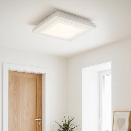 Argon 7266 - Plafonieră de tavan TABOR, 2x E27, 15 W, 230 V, 32x32 cm, albă