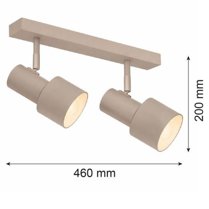 Argon 7294 - Lampă spot DOR 2xE27/15W/230V bej