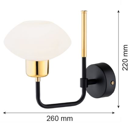 Argon 8032 - Lampă de perete RAVELLO 1xE14/15W/230V negru/auriu