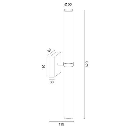 Argon 8928 - Lampă LED pentru oglindă de baie BATUMI LED/24W/230V 3000K IP44 crom mat