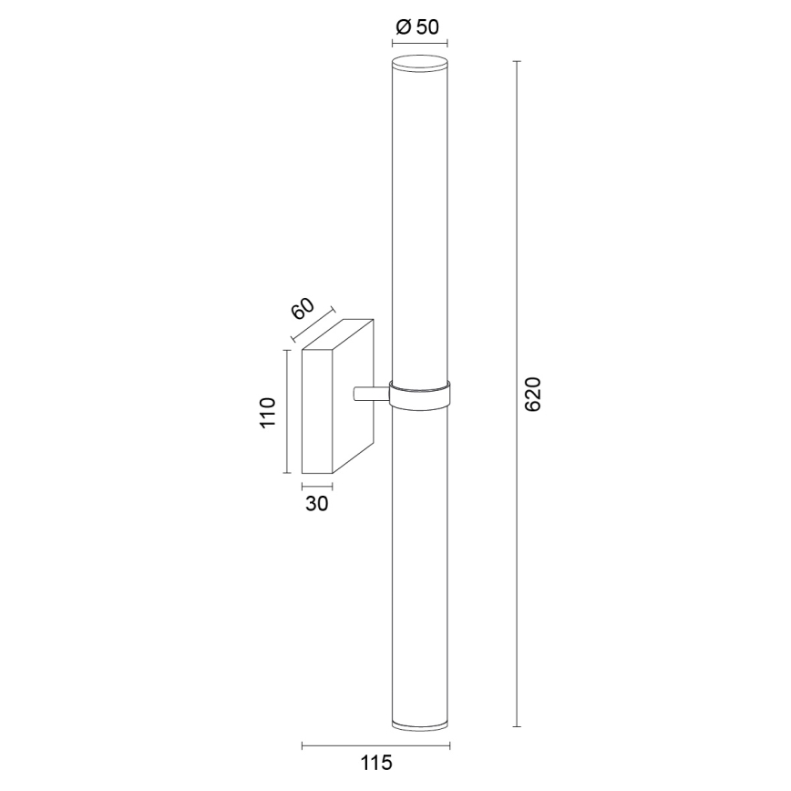 Argon 8928 - Lampă LED pentru oglindă de baie BATUMI LED/24W/230V 3000K IP44 crom mat
