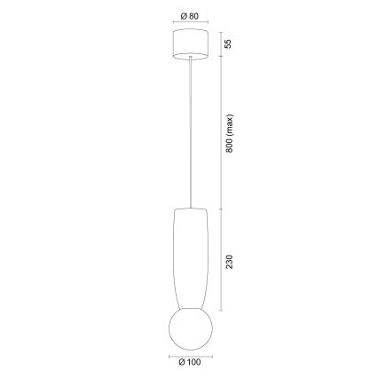 Argon 8938 - Lampă suspendată pe cablu BOLL 1xG9/6W/230V albă