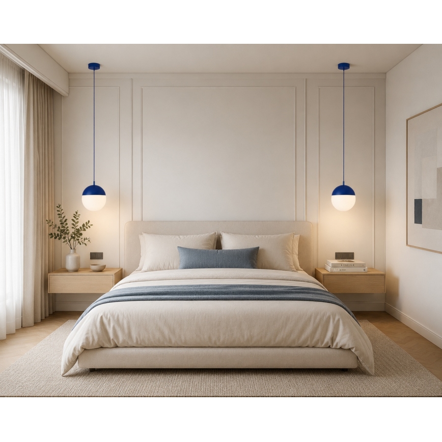 Argon 9000 - Lampă suspendată de exterior pe cablu LIV, 1xE27, 15W, 230V, IP44, albastră