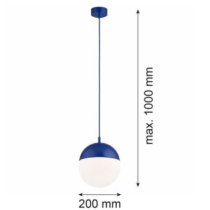 Argon 9000 - Lampă suspendată de exterior pe cablu LIV, 1xE27, 15W, 230V, IP44, albastră