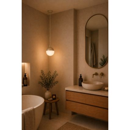 Argon 9001 - Lampă suspendată de exterior pe cablu LIV 1xE27/15W/230V IP44 bej