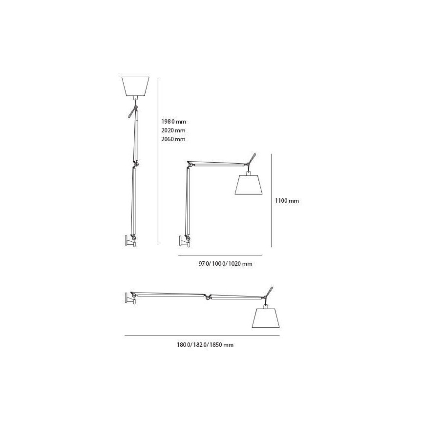 Artemide - Lampadaar TOLOMEO MEGA 1xE27/150W/230V