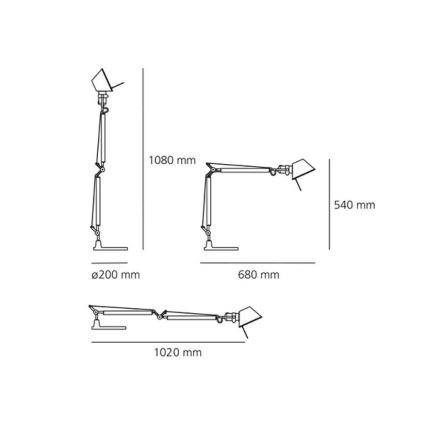 Artemide - Lampă de masă TOLOMEO MINI 1xE27/70W/230V