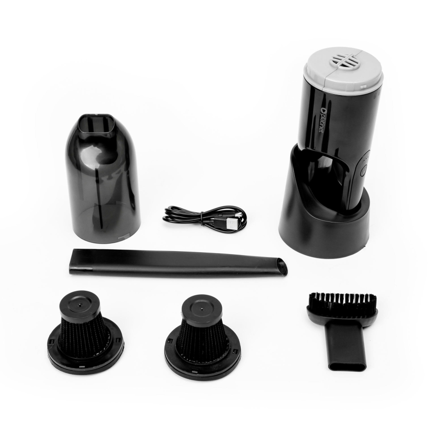 Aspirator portabil pentru mașină, încărcabil, 75W/2000 mAh, negru
