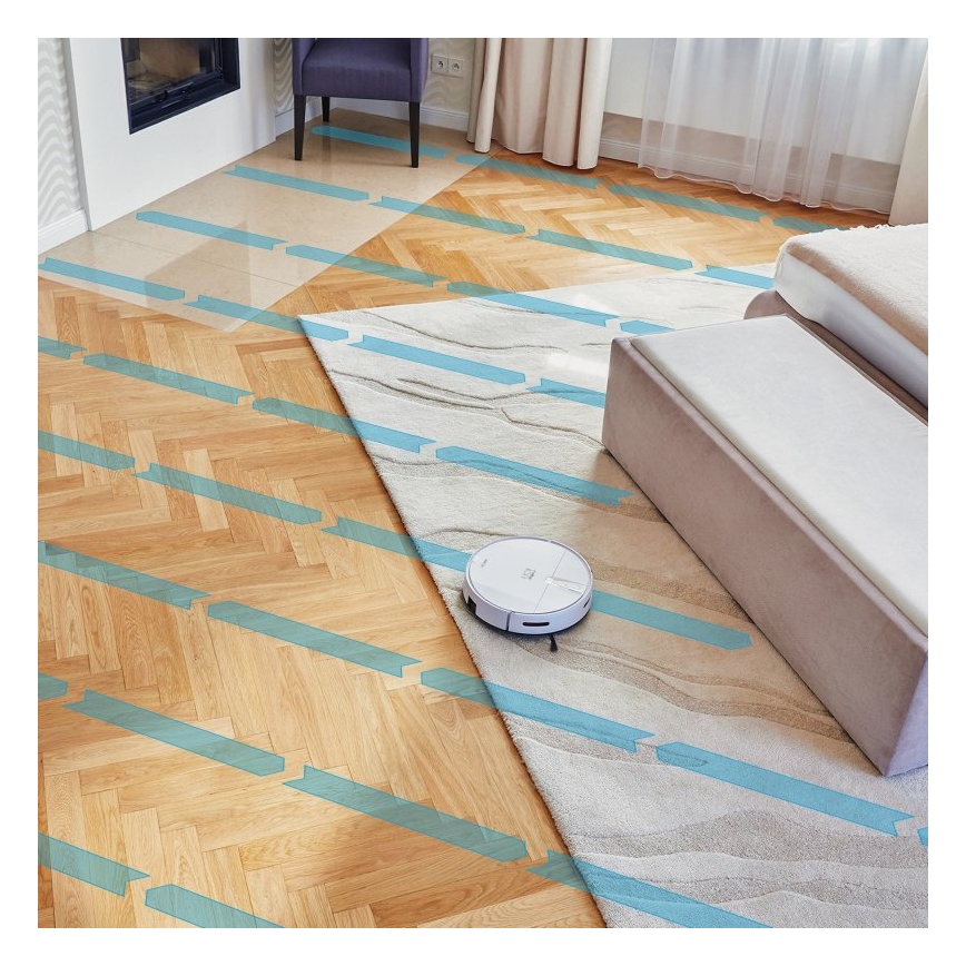 Aspirator robot inteligent 2 în 1 Niceboy ION Charles i4 4400 mAh Wi-Fi alb + telecomandă