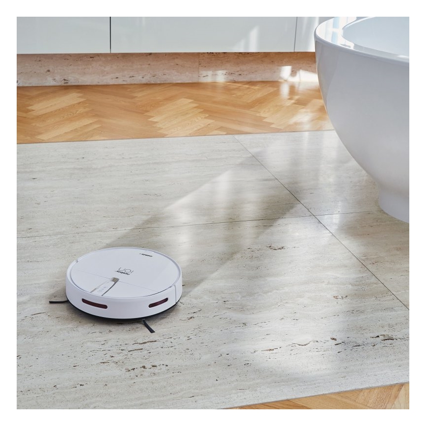 Aspirator robot inteligent 2 în 1 Niceboy ION Charles i4 4400 mAh Wi-Fi alb + telecomandă